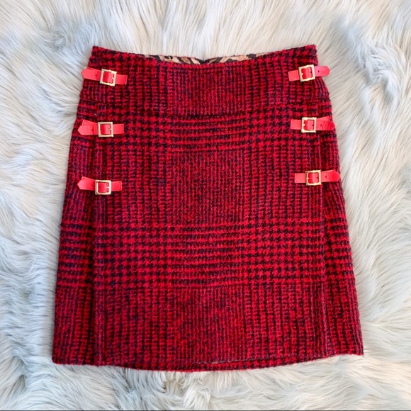 Dolce & Gabbana Dresses & Skirts - DOLCE & GABBANA Wool Knee Length Red Plaid Skirt